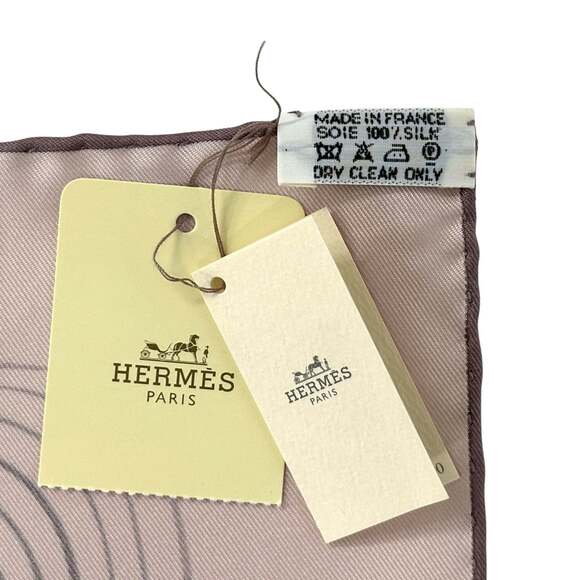 HERMES Pink Silk Scarf - Picture 5 of 7